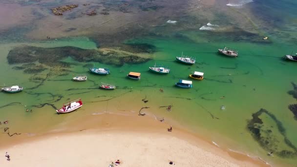 Itapua Beach Scéna Salvador Bahia Brazílie Výhled Moře Scéna Modrého — Stock video