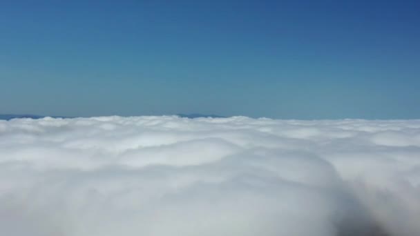 Luchtlandschap Boven Wolken Met Prachtig Zonlicht Blauwe Lucht Geweldig Landschap — Stockvideo