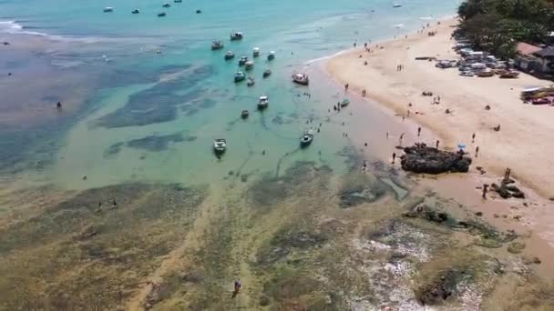 Itapua Beach Scéna Salvador Bahia Brazílie Výhled Moře Scéna Modrého — Stock video