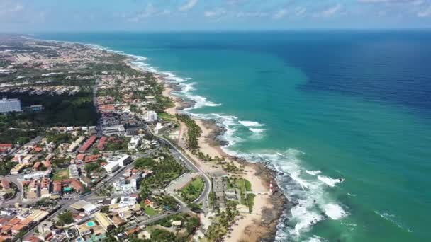 Salvador Bahia Brazílie Pohled Pobřežní Pláž Itapua Pláž Salvador Bahia — Stock video
