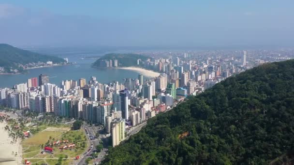 Sao Vicente Sao Paulo Brezilya Sahil Şehri Manzarası Sahil Manzarası — Stok video