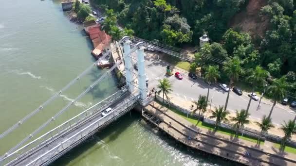 Escena Del Puente Sao Vicente Sao Paulo Brasil Viaducto Sobre — Vídeo de stock