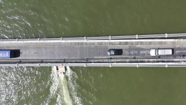 Scène Pont Sao Vicente Sao Paulo Brésil Viaduc Dessus Rivière — Video