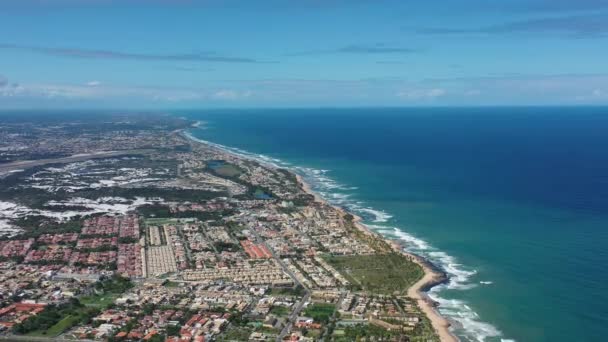 Sahildeki Sahil Manzarası Sahil Şeridi Itapua Plaj Manzaralı Salvador Bahia — Stok video