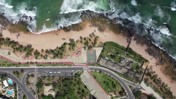 Horní Pohled Pobřežní Pláž Skvělá Přímořská Scenérie Seascape Pobřežní Pláže — Stock video