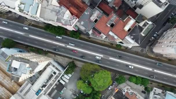 Cityscape Udsigt Trafikudsigt Broen Sao Paulo Brasilien Forstadsudsigt Byliv Scene – Stock-video