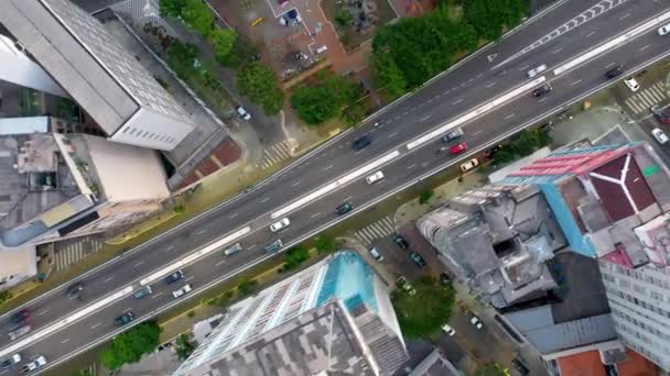 Een Buitenwijk Stadsgezicht Verkeerszicht Brug Sao Paulo Brazilië Voorstadsdeel Uitzicht — Stockvideo