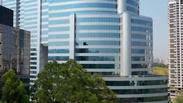 Commercial Buildings View Barueri Alphaville Brazil Corporate Skyscraper Offices Scene — Stock Video