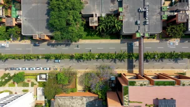 Vorstädtische Kiezszene Stadtansichten Verkehr Der Brücke Szene Aus Dem Urbanen — Stockvideo