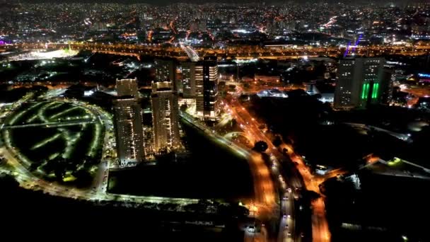 Widok Miasto Sao Paulo Brazylia Miejska Scowość Widok Budynki Wielki — Wideo stockowe