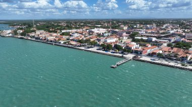 Ceara Brezilya 'daki Camocim Plajı' nda. Plaj manzarası. Doğa Deniz Burnu. Tatil Varış Yeri. Ceara Brezilya 'daki Camocim Plajı' nda. Yaz Seyahati.