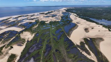 Maranhao Brezilya 'daki Tutoia Köyü. En Büyük Nehir Deltası. Kıyı Kenti manzarası. Maranhao 'daki Tutoia Köyü. Riverside Sahnesi. Doğa Arkaplanı. Seyahat güzergahı. Brezilya Kuzeydoğu.