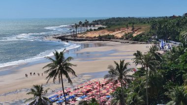 Ceara Brezilya 'daki Paraipaba' daki Lagoinha Köyü. Sahil Skyline. Doğa manzarası. Yaz Gezisi. Ceara Brezilya 'daki Paraipaba' daki Lagoinha Köyü. Tropikal Manzara.