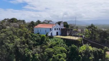 Sao Paulo Brezilya 'daki Itanhaem Manastırı. Turistik cazibe. Şehir merkezindeki şehir manzarası. Matrix Meydanı. Sao Paulo Brezilya 'daki Itanhaem Manastırı. Sahil Skyline.