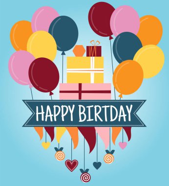 Oğlanın doğum günü için renkli kart