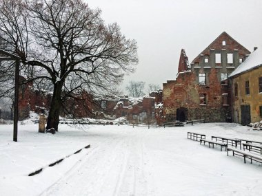 Prusya kenigsberg yapısı Baltık sur kırmızı tuğla mimarisi