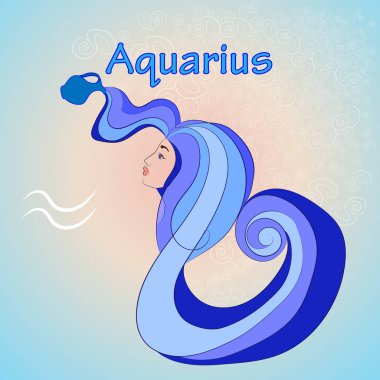 burç Kova, bir sürahi bir kızla resmini