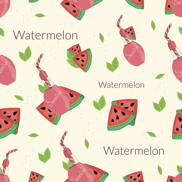  Watermelon smoothies on a beige background
