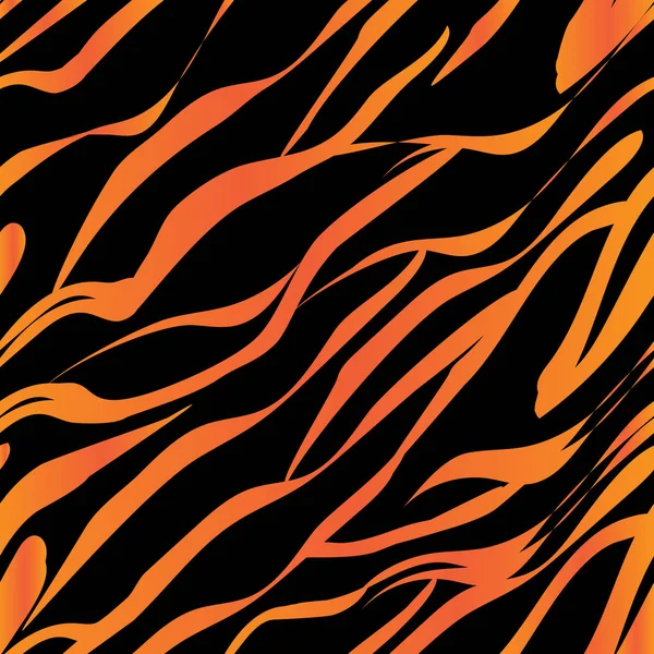 Бесшовный Узор Имитирующий Цвет Полос Тигра Оранжевого Цвета Черных Полос — стоковый вектор