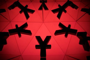 Yen ya da çok fazla yansıtma resim Yuan para birimi simgesiyle