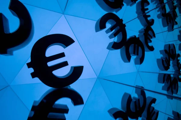 Euro Currency Symbol With Many Mirroring Images of Itself