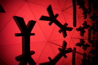 Yen ya da çok fazla yansıtma resim Yuan para birimi simgesiyle