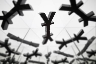 Yen ya da çok fazla yansıtma resim Yuan para birimi simgesiyle