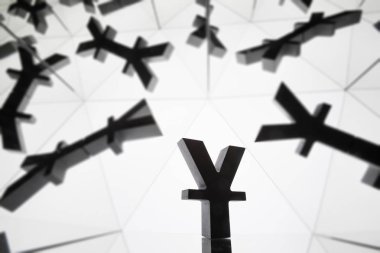 Yen ya da çok fazla yansıtma resim Yuan para birimi simgesiyle
