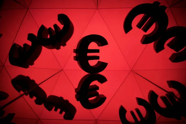 Euro Currency Symbol With Many Mirroring Images of Itself