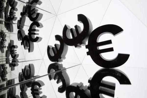 Euro Currency Symbol With Many Mirroring Images of Itself