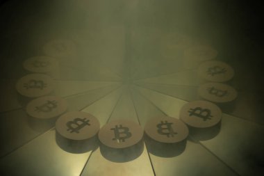 Hava kirliliği nedeniyle ağır duman Bitcoin simge