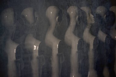 Plastik Kadın Mankenler Çizgide Duruyor