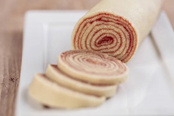 Bolo Rolo Schweizer Brötchen Rollkuchen Typisches Brasilianisches Dessert Aus Dem — Stockfoto