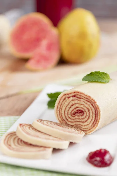 Bolo Rolo Swiss Roll Roll Cake Typical Brazilian Dessert State — Stock Photo, Image