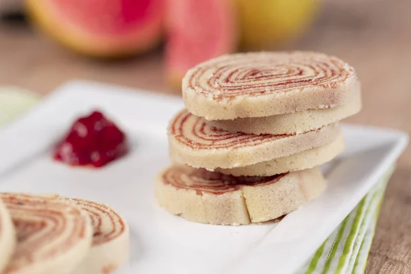 Bolo Rolo Swiss Roll Roll Cake Typical Brazilian Dessert State — Stock Photo, Image