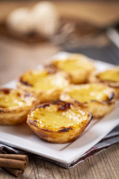 Typical Portuguese Custard Pies Pastel Nata Pastel Belem Traditional Portuguese — Stock Photo, Image