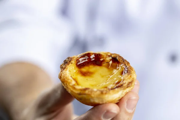 Tipikus Portugál Puding Pies Pastel Nata Vagy Pastel Belém Hagyományos — Stock Fotó