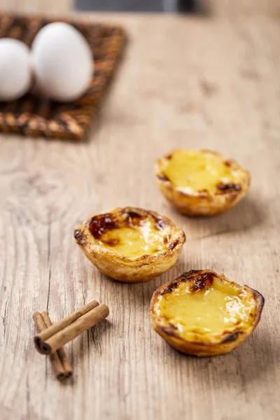 Typiska Portugisiska Vaniljsås Pajer Pastel Nata Eller Pastel Belém Traditionella — Stockfoto