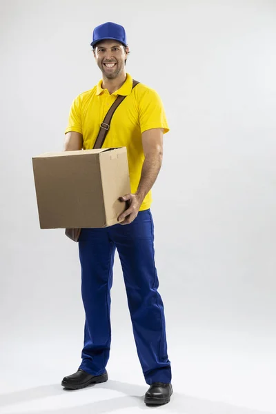 Brazilian mailman on a white background — Stock Photo, Image