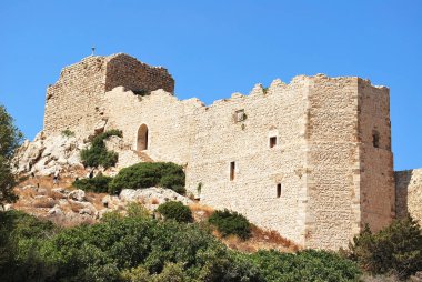 Kritinia Kalesi, Kritinia Köyü, Rodos, Yunanistan kalıntıları yakın çekim