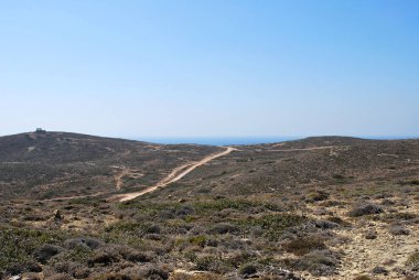 Gökyüzü, Prasonisi, Rodos, Yunanistan bir tepenin üstüne gören manzarası