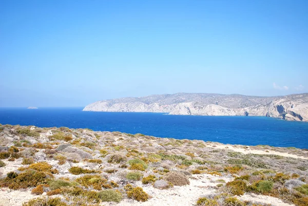 Gökyüzü Prasonisi Rodos Yunanistan Denizle Tepelerle Görünümünü — Stok fotoğraf