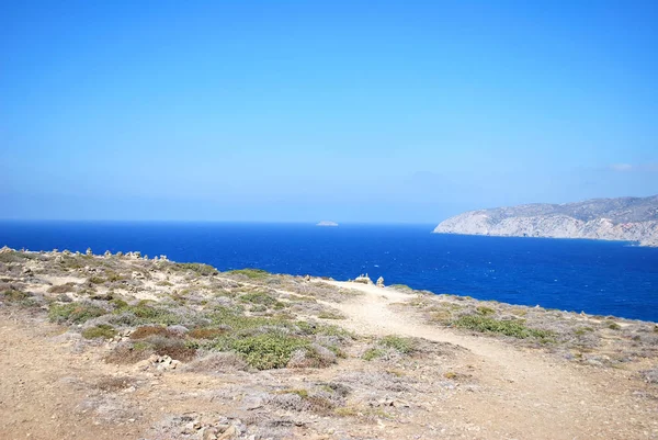 Vista Las Colinas Junto Mar Contra Cielo Prasonisi Isla Rodas —  Fotos de Stock