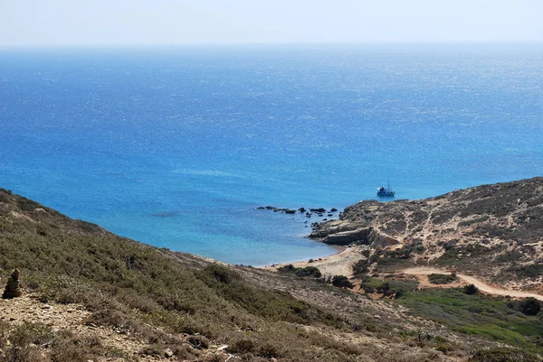 Gökyüzü Prasonisi Rodos Yunanistan Denizle Tepelerle Görünümünü — Stok fotoğraf