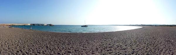 Панорама Дикому Пляжі Plimiri Острові Родос Греція — стокове фото