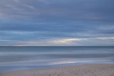 Sunrise plajda Saler, uzun pozlama fotoğraf