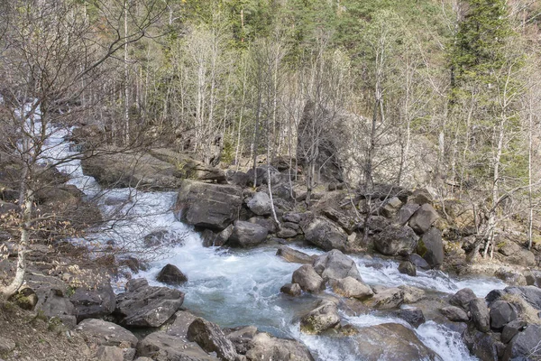 Floden i Cotatuero ravinen i Ordesa Ordesa och Monte Perido nationalpark — Stockfoto