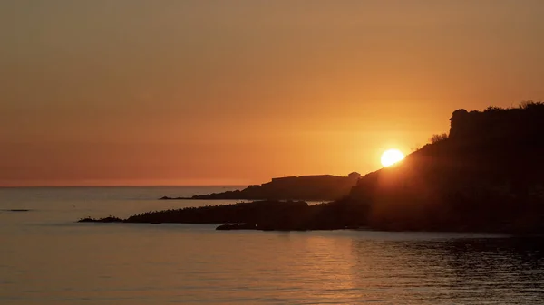 Naplemente a kikötő Galicia. — Stock Fotó