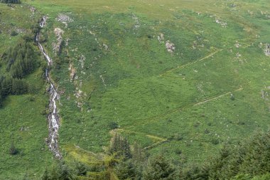 Wicklow şekilde Glenmalure şelale manzarası.