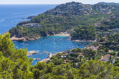 Begur sahilinin tepesinden, Girona, Katalonya, İspanya.